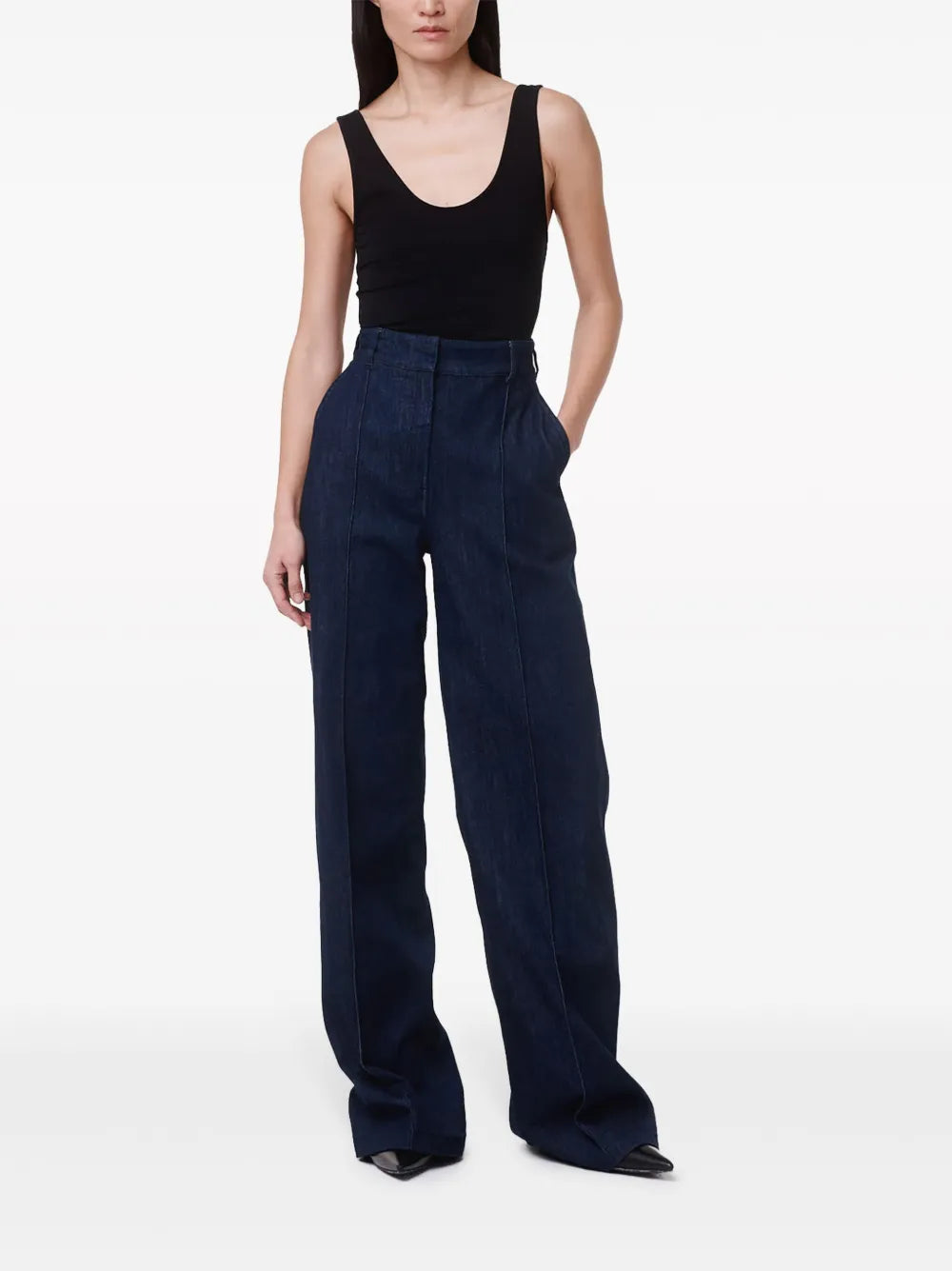 High-Rise Denim Trousers