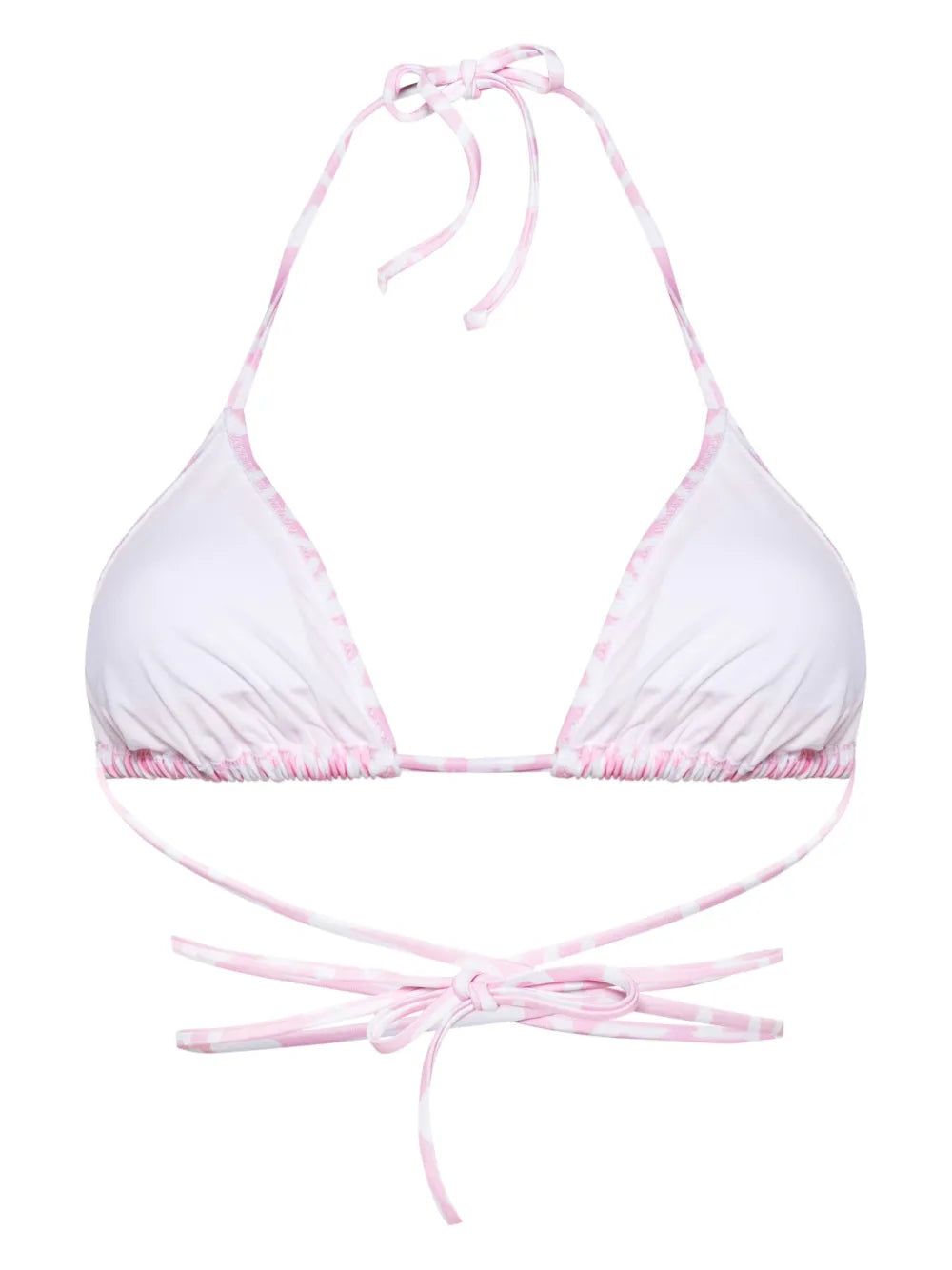 Logo-Print Halterneck Bikini Top