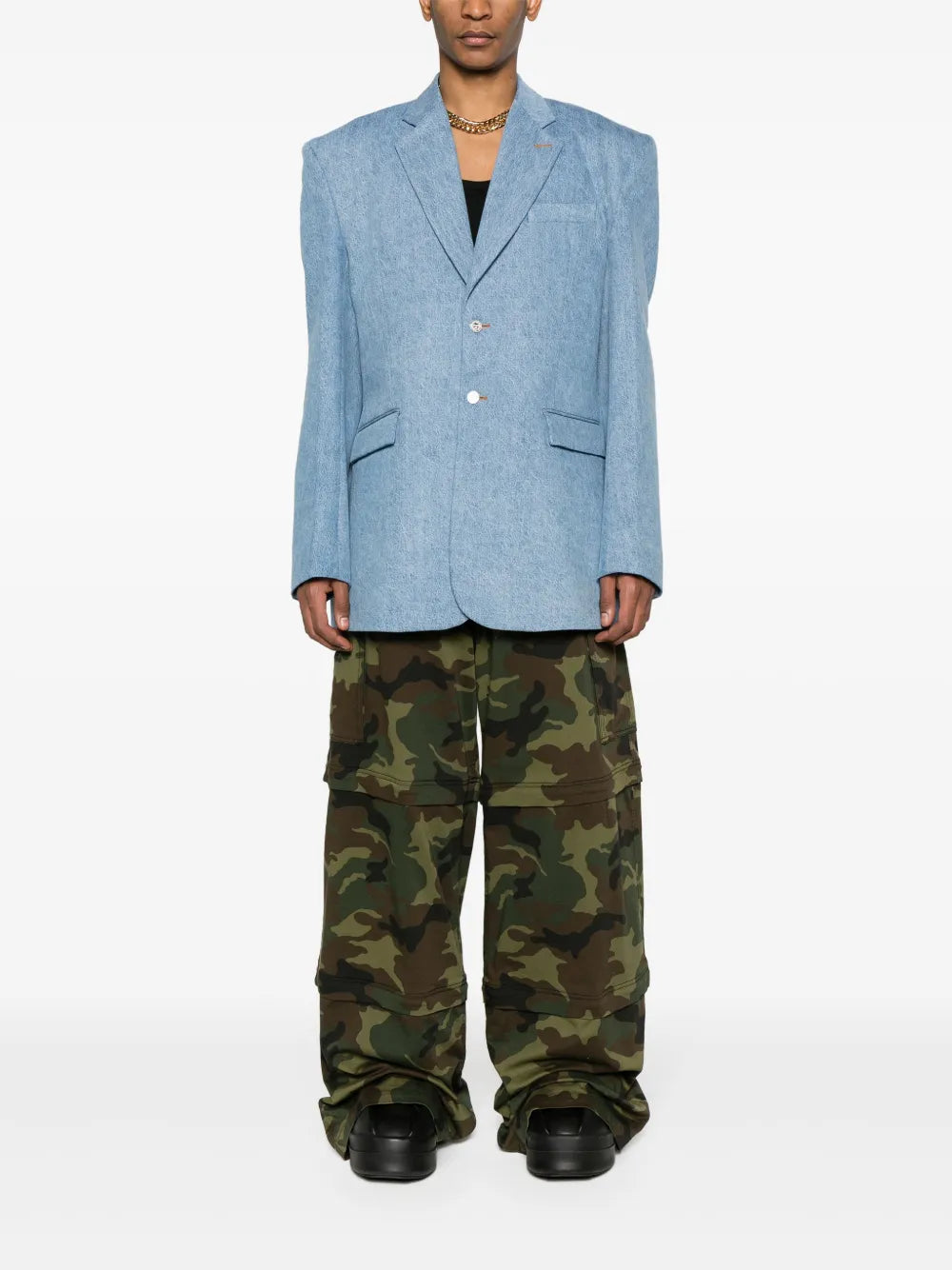Single-Breasted Denim Blazer