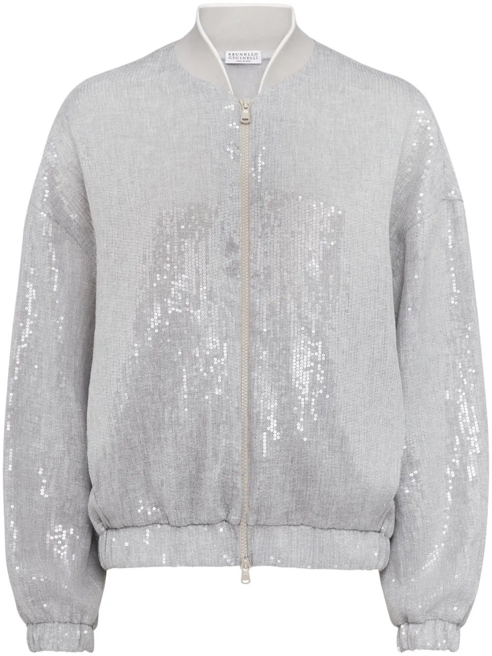 Sequin-Embellished Bomber Jacket