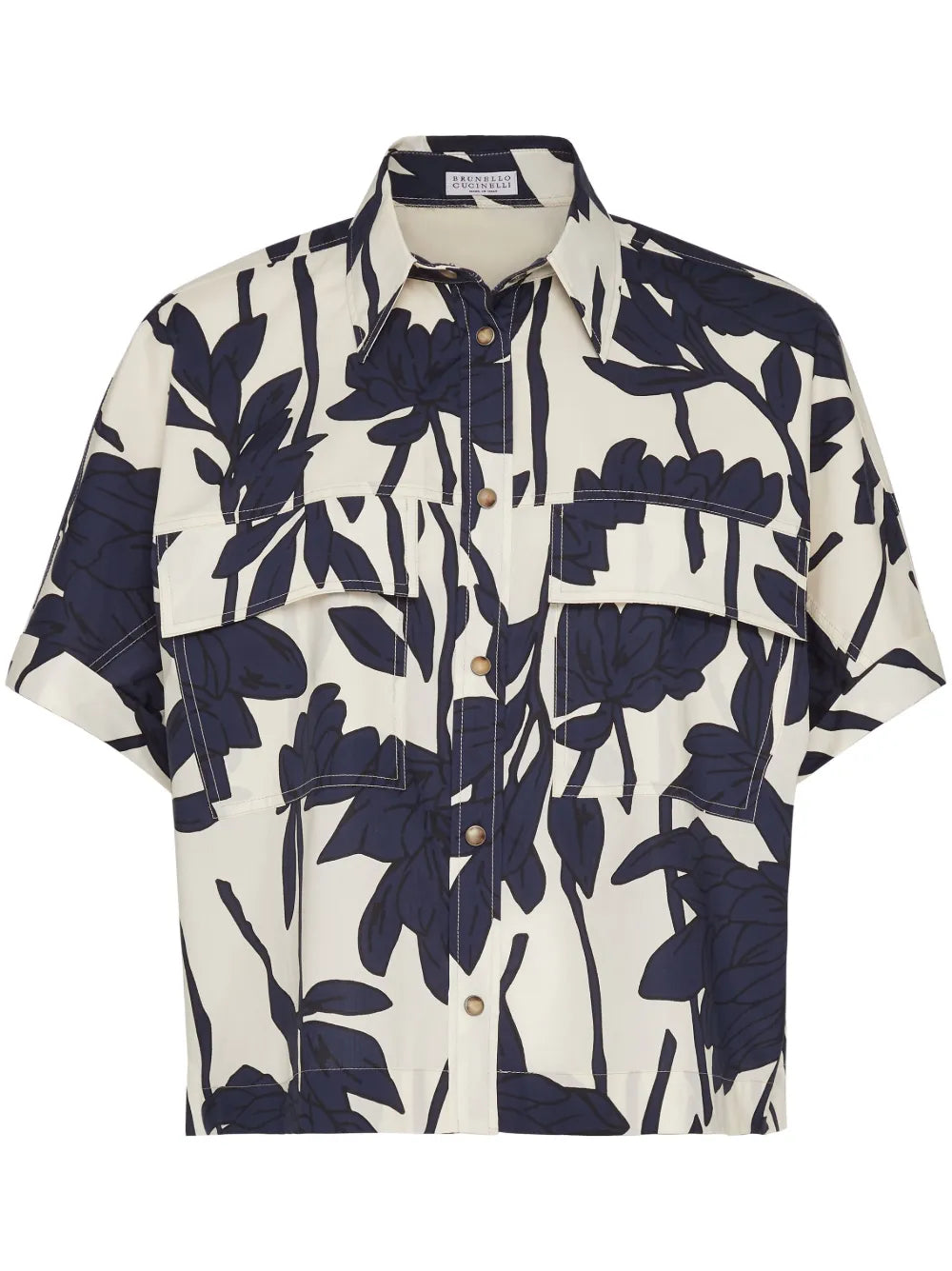 Leaf-Print Cotton Shirt
