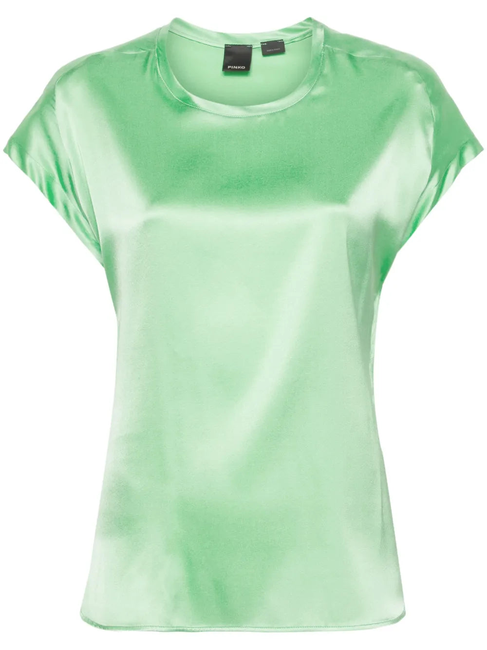 Short-Sleeve Stretch-Silk Blouse