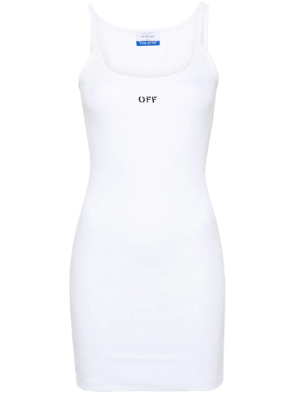 Logo-Print Ribbed Minidress