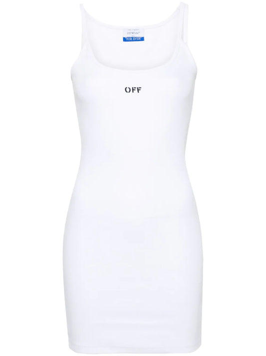 Logo-Print Ribbed Minidress