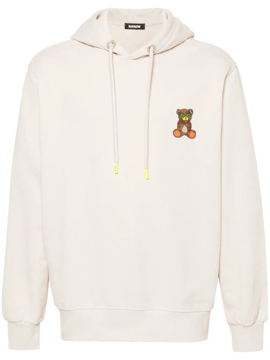 Flocked-Bear Hoodie