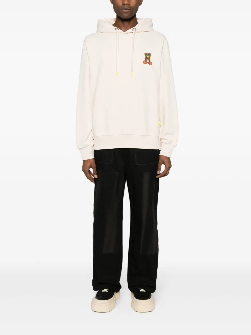 Flocked-Bear Hoodie