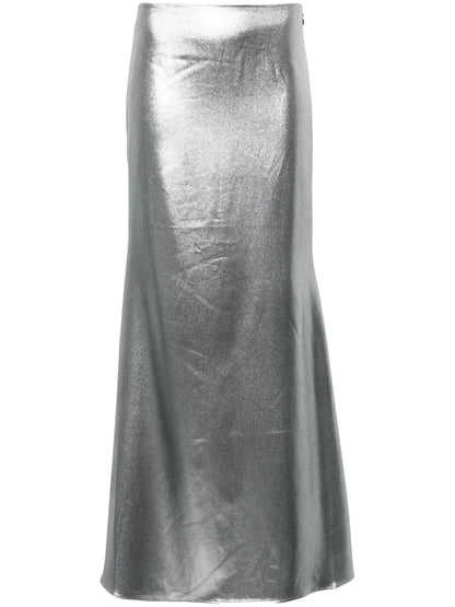 Semi-Train Metallic-Effect Maxi Skirt