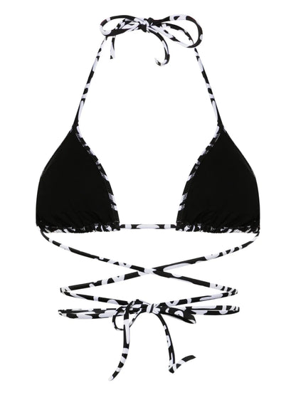 Logo-Print Triangle Bikini Top