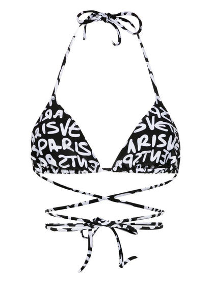 Logo-Print Triangle Bikini Top