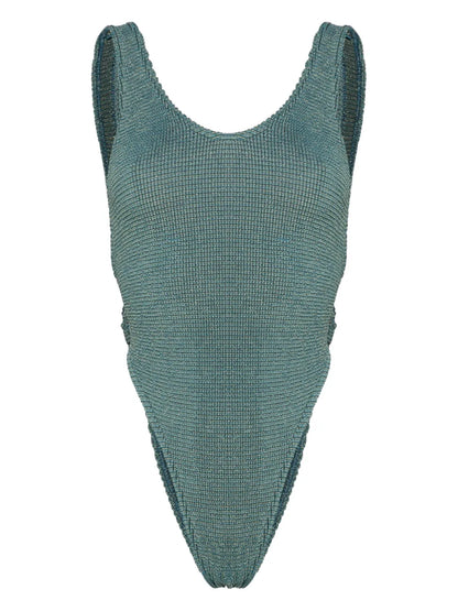 Alicia Ring-Detailing Seersucker Swimsuit
