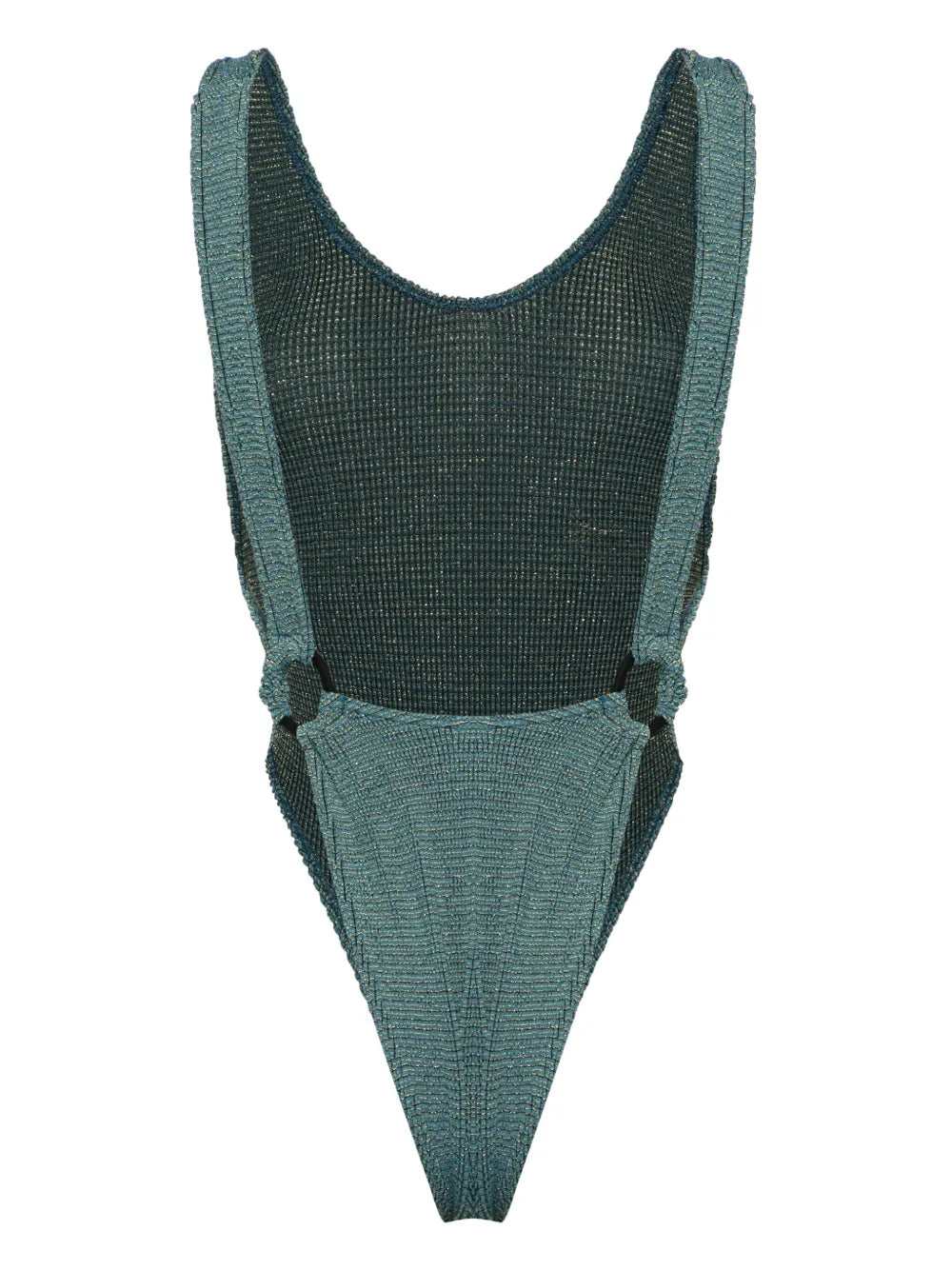 Alicia Ring-Detailing Seersucker Swimsuit