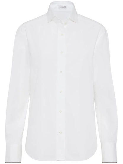 Monili-Trim Cotton Shirt