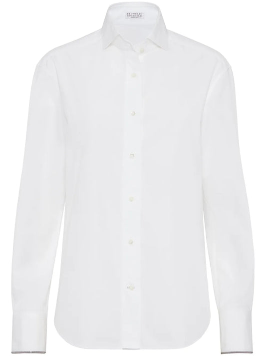 Monili-Trim Cotton Shirt
