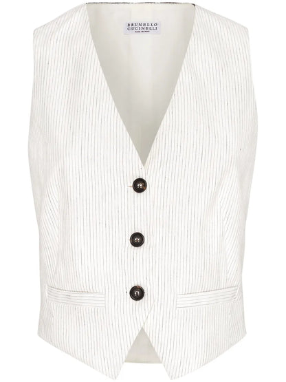 Pinstripe-Pattern Waistcoat