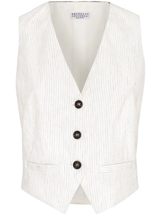 Pinstripe-Pattern Waistcoat