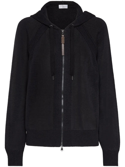 Zip-Up Hooded Cardigan