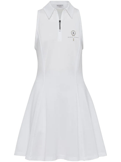 Logo-Embroidered Cotton Dress