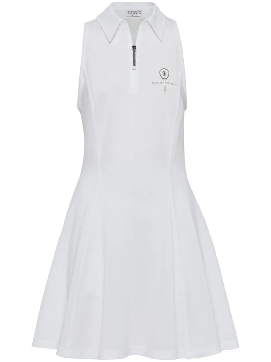 Logo-Embroidered Cotton Dress
