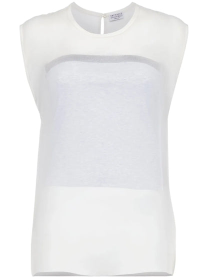 Sheer Sleeveless Blouse