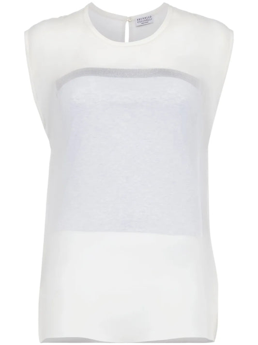 Sheer Sleeveless Blouse