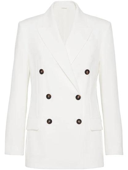 Double-Breasted Cotton-Twill Blazer