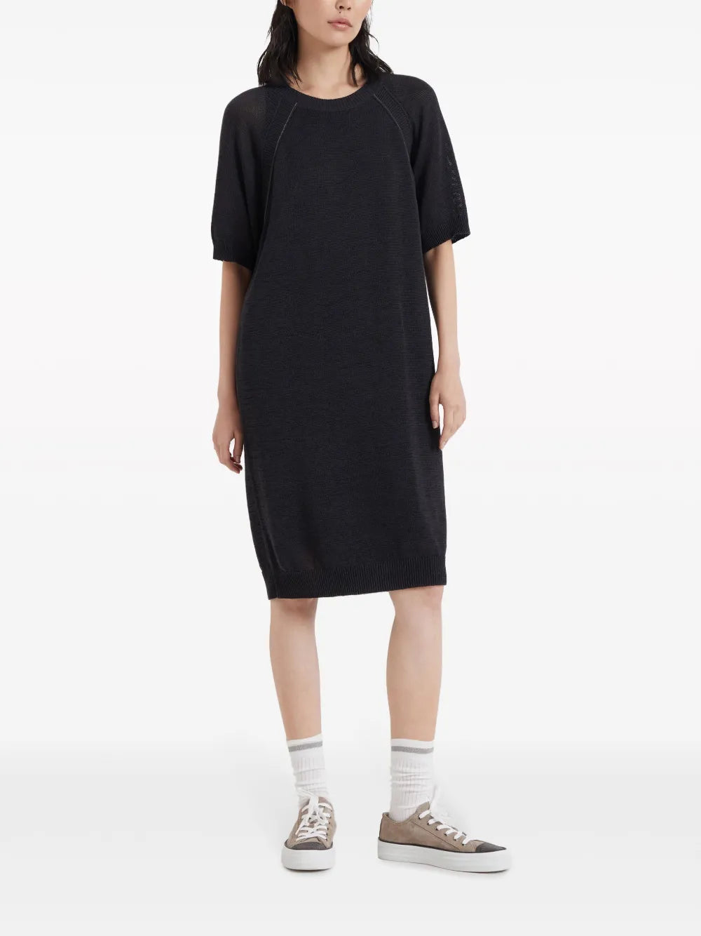 Fine-Knit Cotton T-Shirt Dress