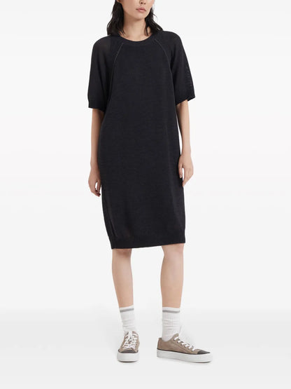 Fine-Knit Cotton T-Shirt Dress
