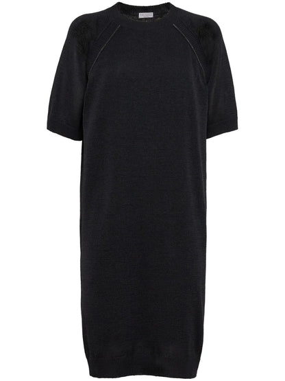 Fine-Knit Cotton T-Shirt Dress