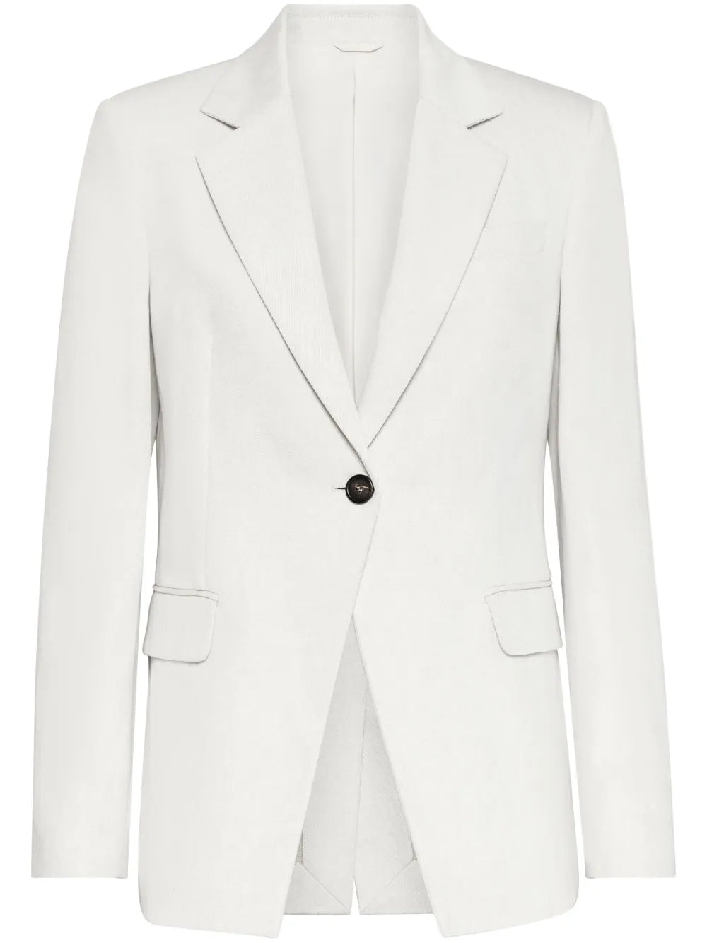 Gabardine-Weave Single-Breasted Blazer