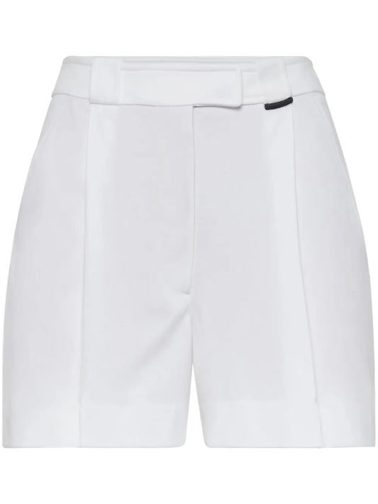 Monili-Embellished Cotton Shorts