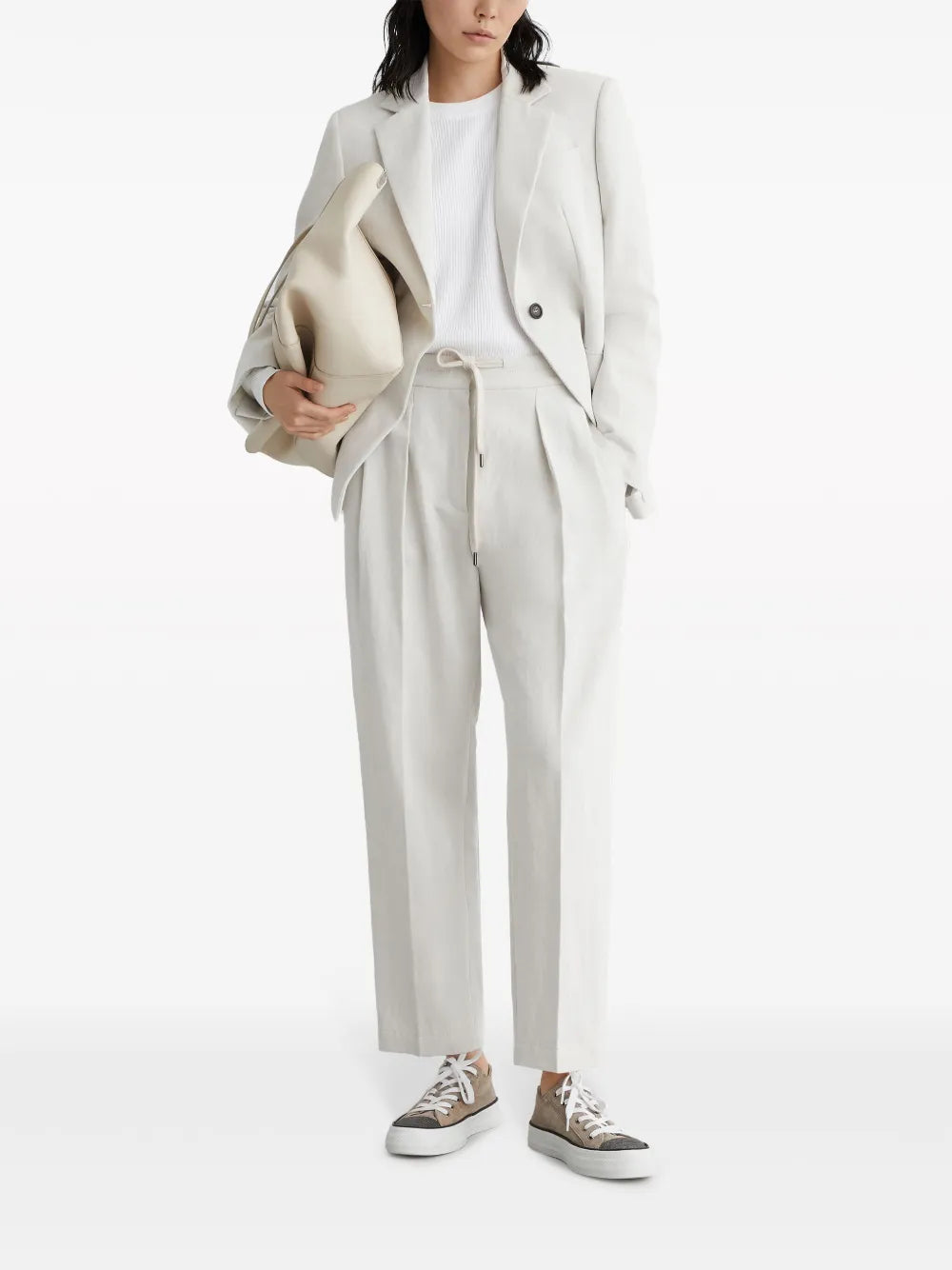 Straight-Leg Gabardine Trousers