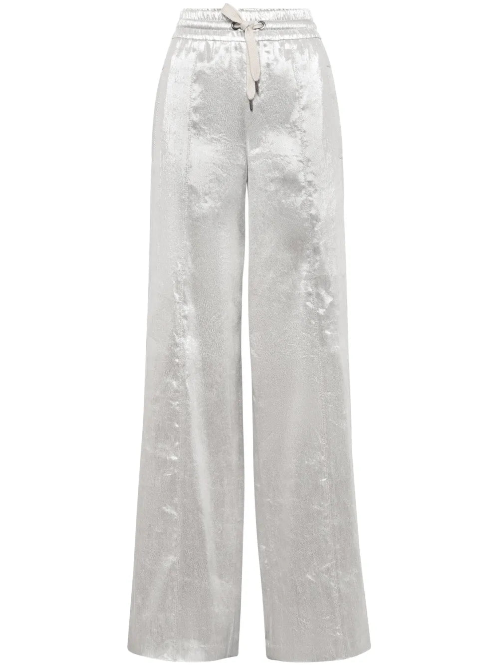 Metallic Wide-Leg Trousers