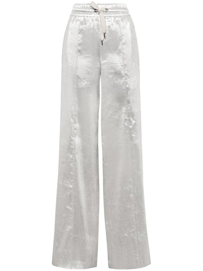 Metallic Wide-Leg Trousers