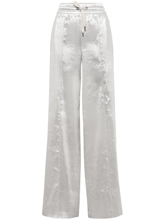 Metallic Wide-Leg Trousers