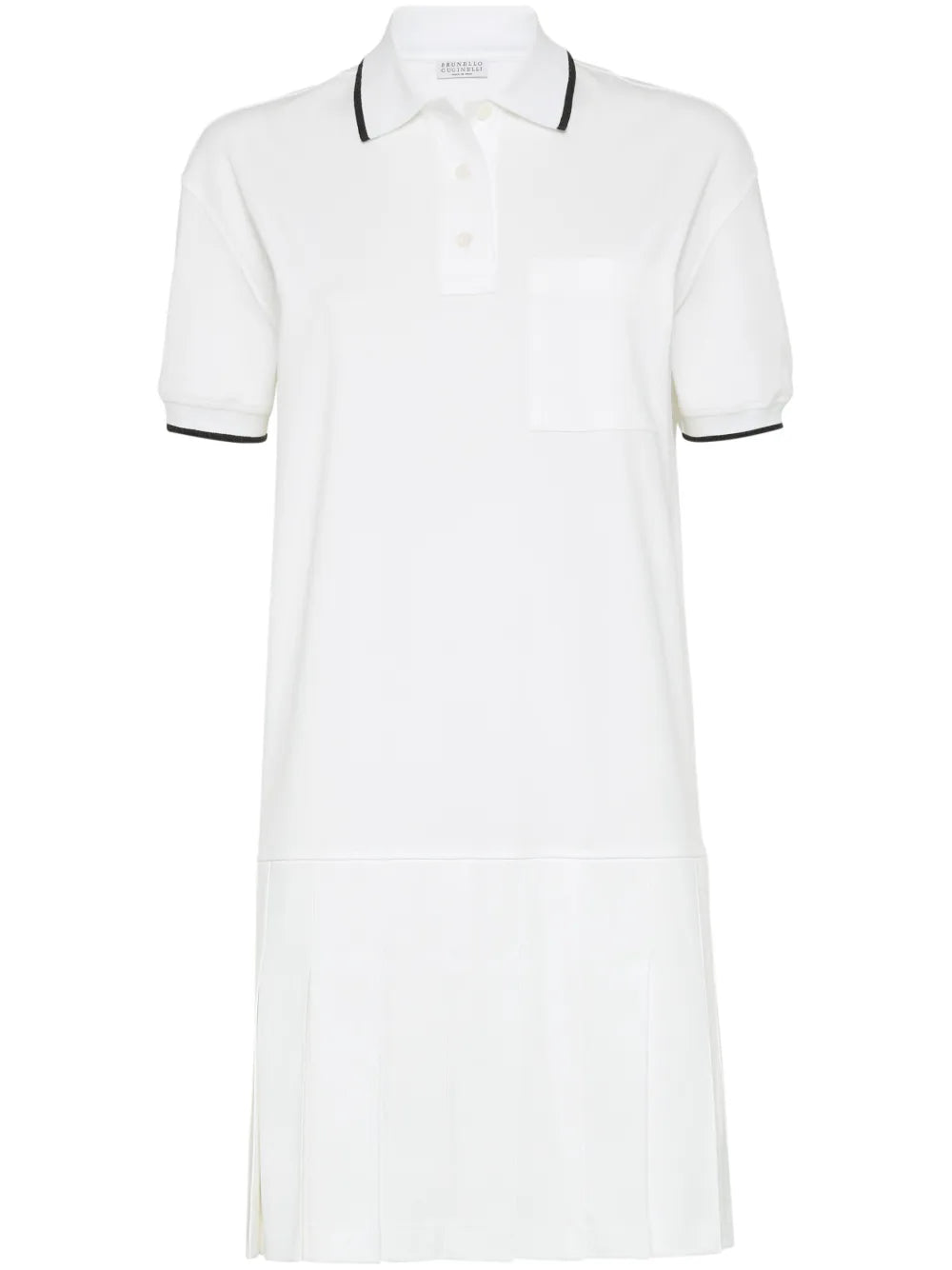 Stripe-Tipping Cotton Minidress