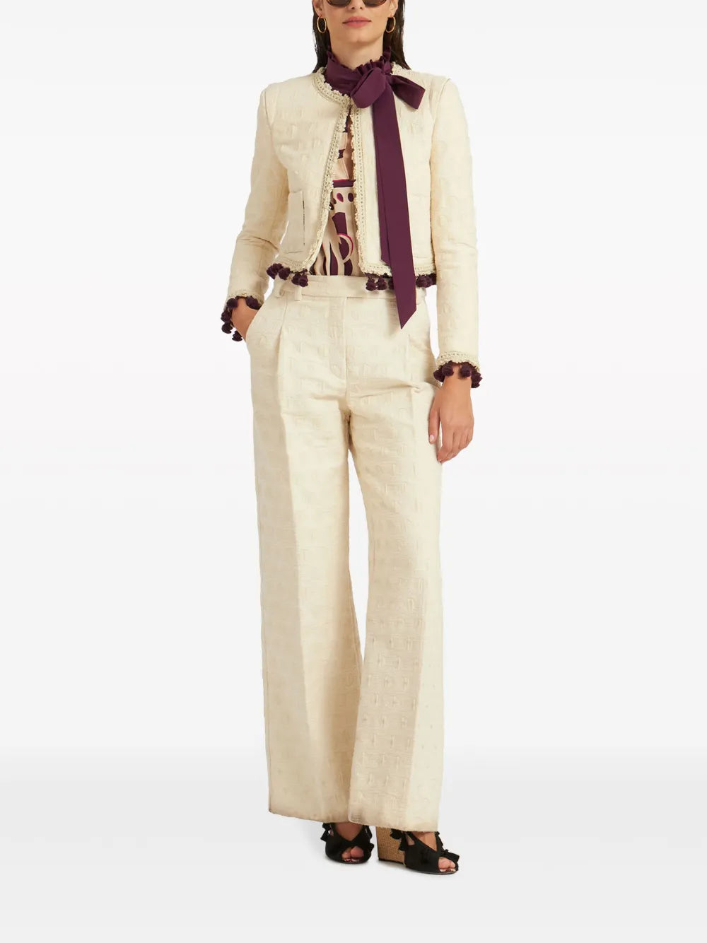 Bijoux Embroidered Cropped Jacket