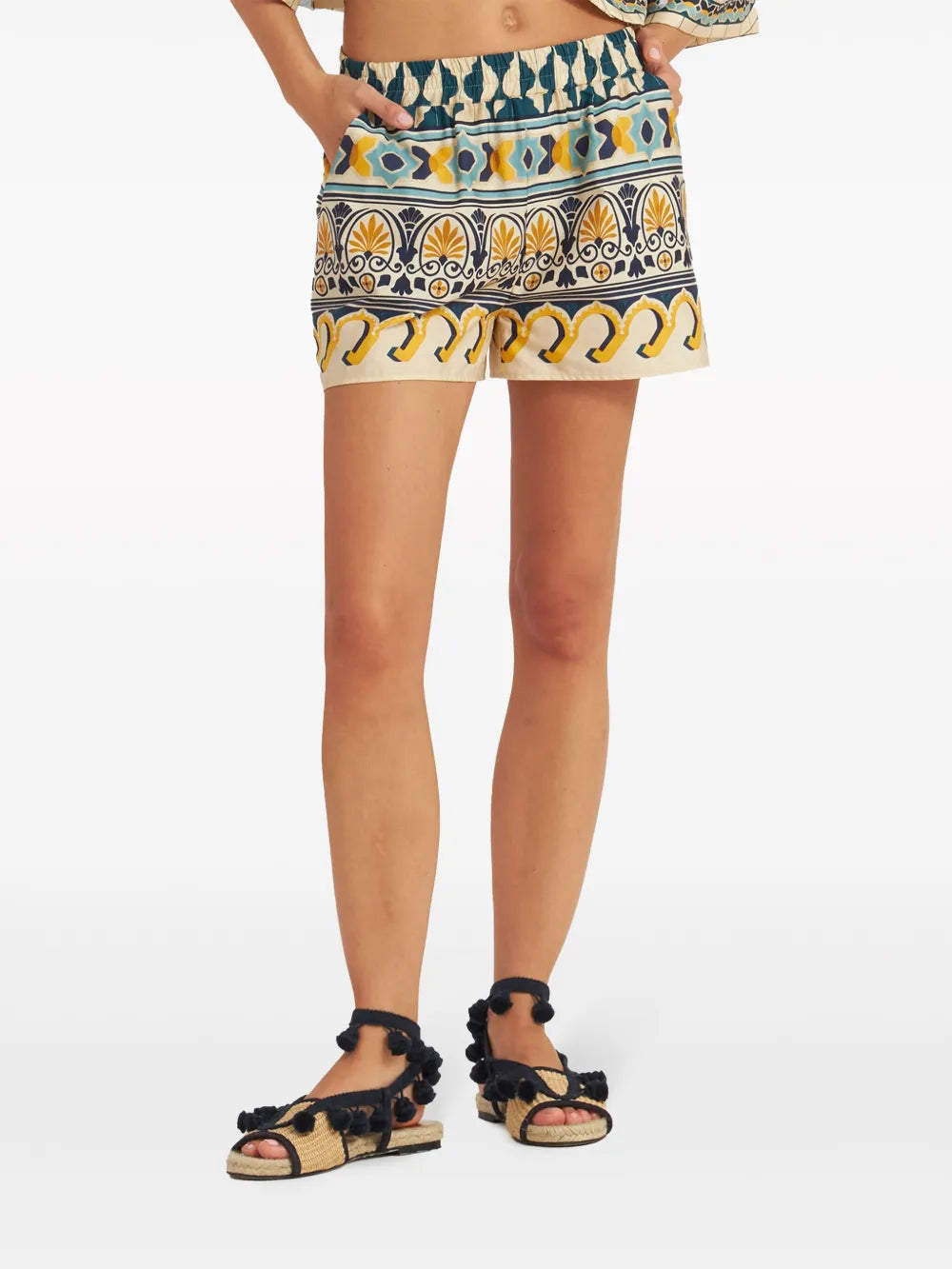 Abstract-Pattern Cotton Shorts