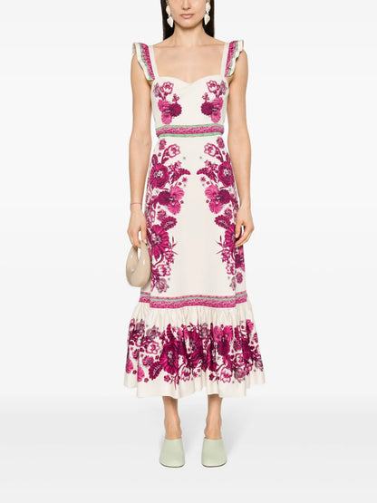 Gingerbread Floral-Print Maxi Dress