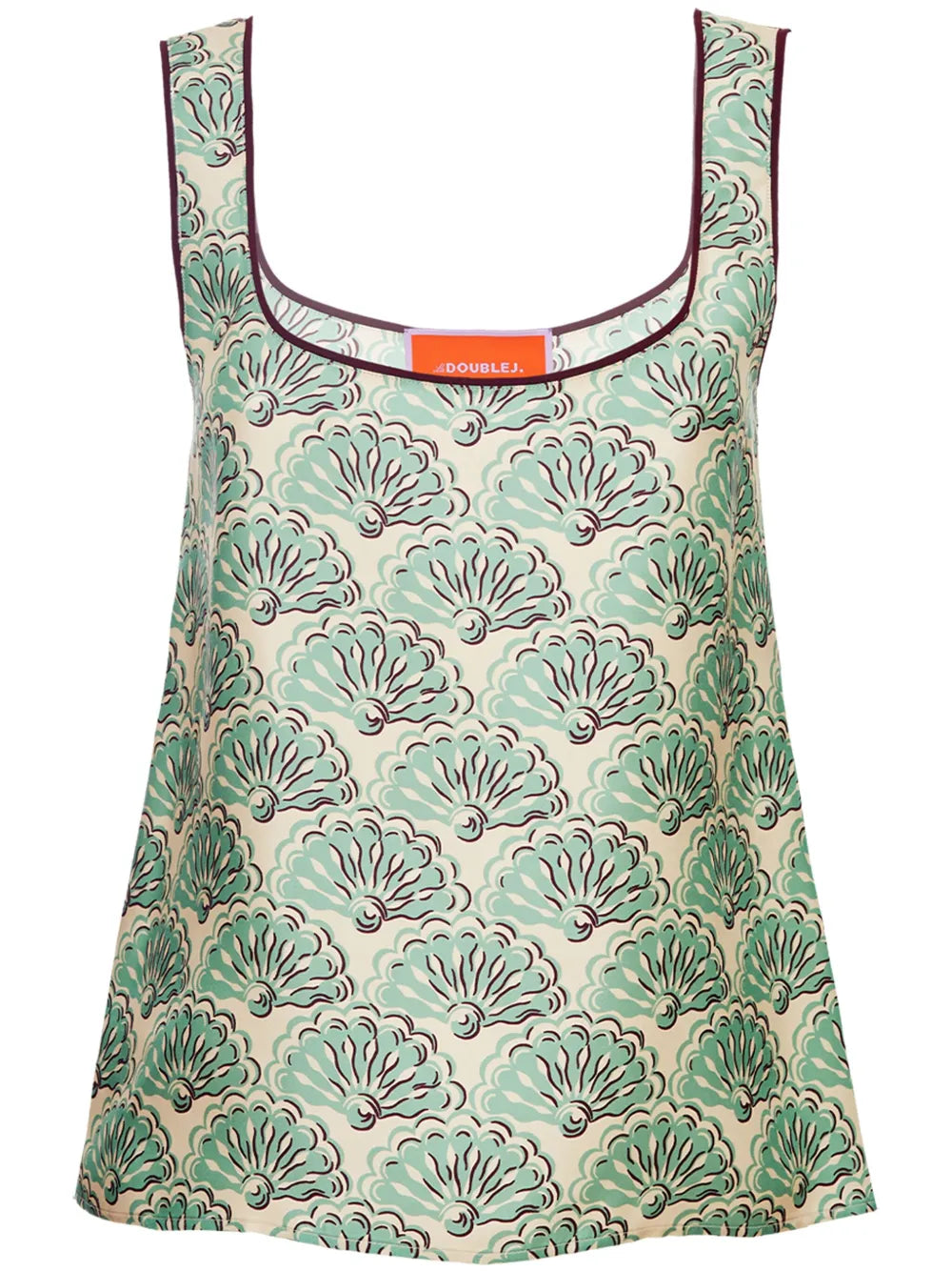 Twirl Graphic-Print Silk Top