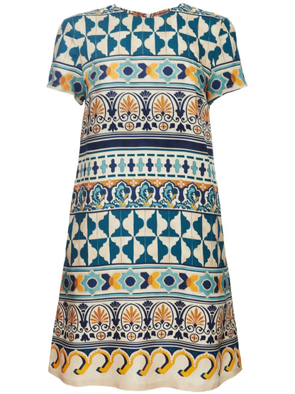 Mini Swing A-Line Silk Dress