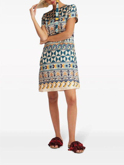 Mini Swing A-Line Silk Dress