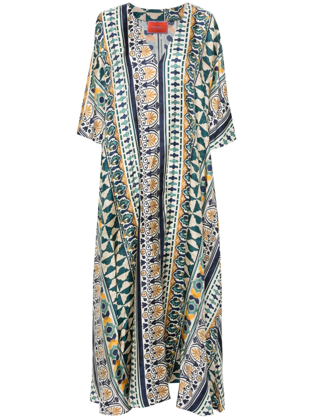 Muumuu Geometric Silk Dress