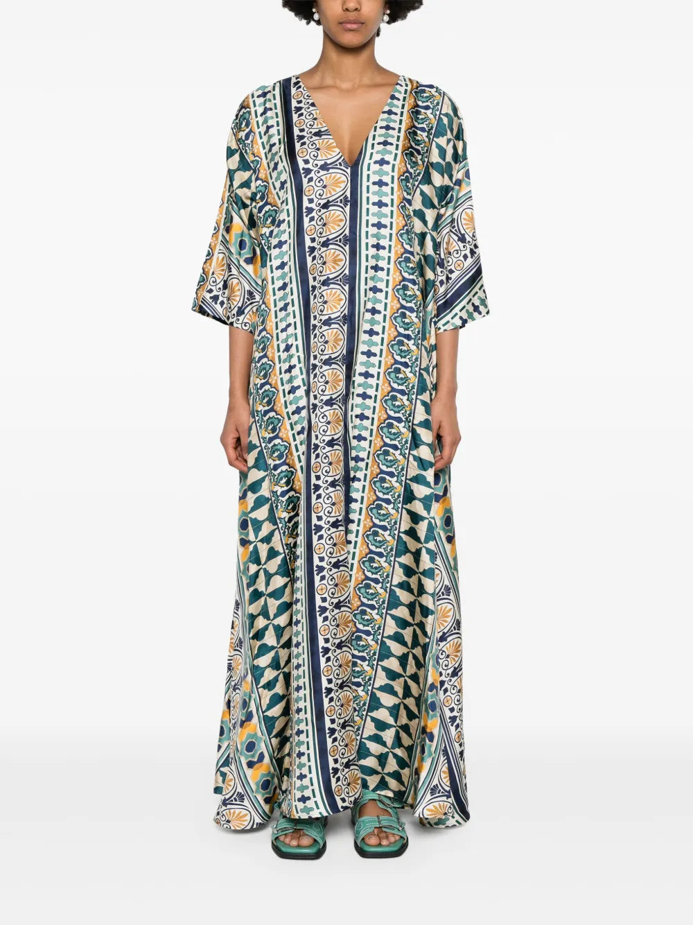 Muumuu Geometric Silk Dress