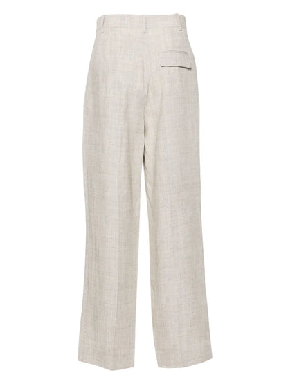 Pleated Wide-Leg Trousers