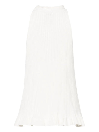Halterneck Ribbed-Knit Top