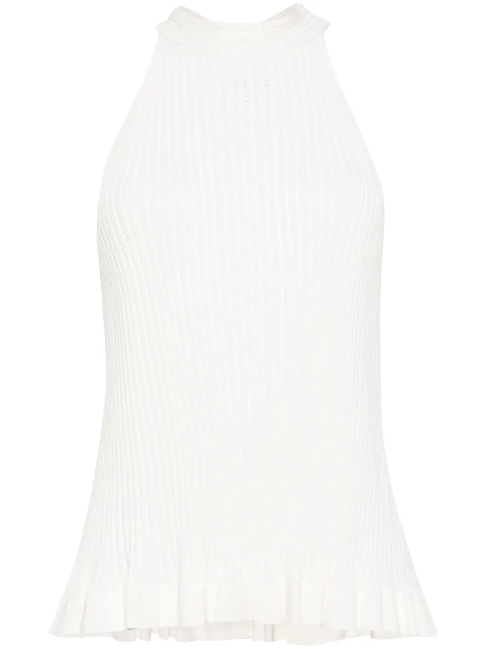 Halterneck Ribbed-Knit Top