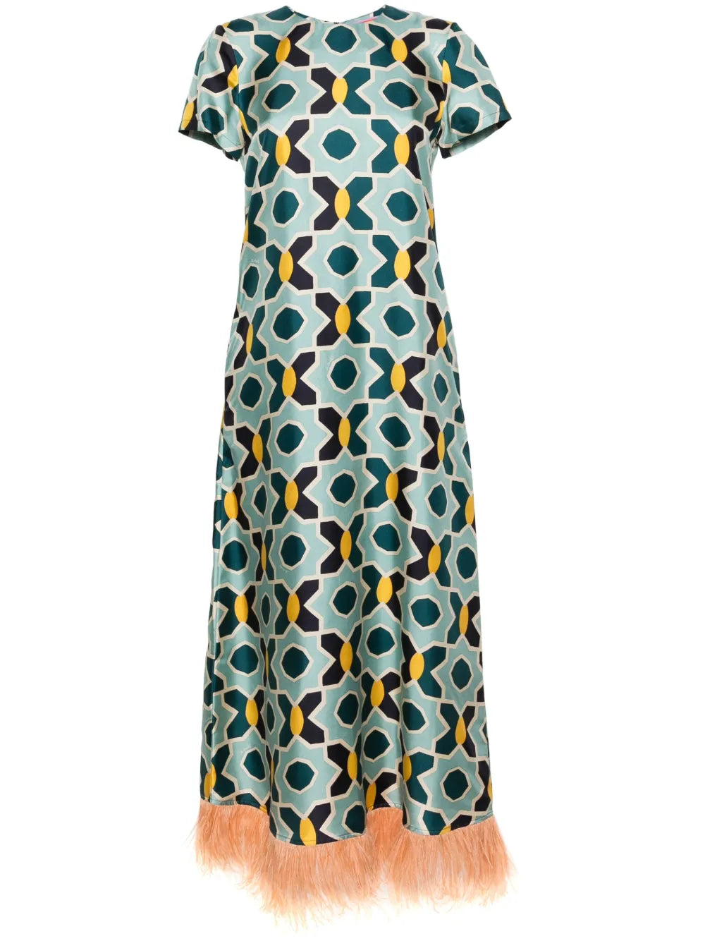 Geometric-Print Silk Swing Dress