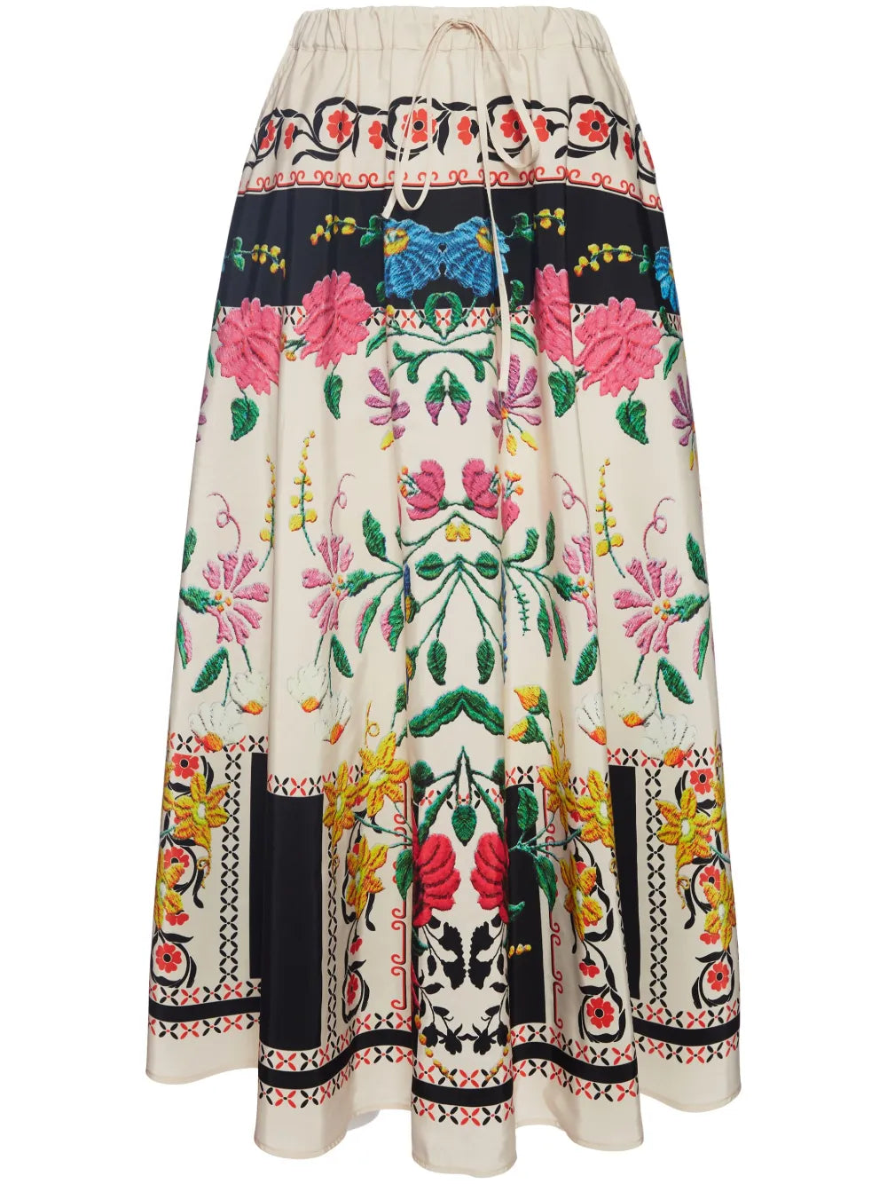 Piazza Placée-Print Midi Skirt