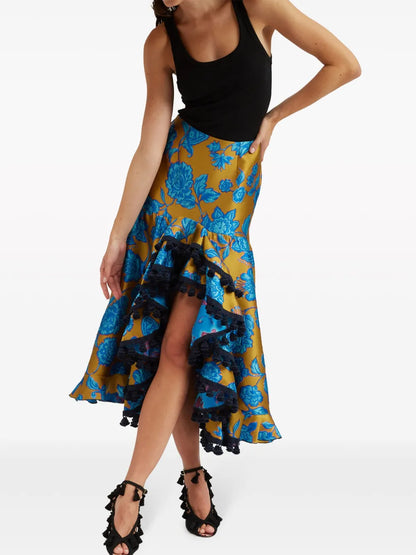 Feria Asymmetric Jacquard Skirt