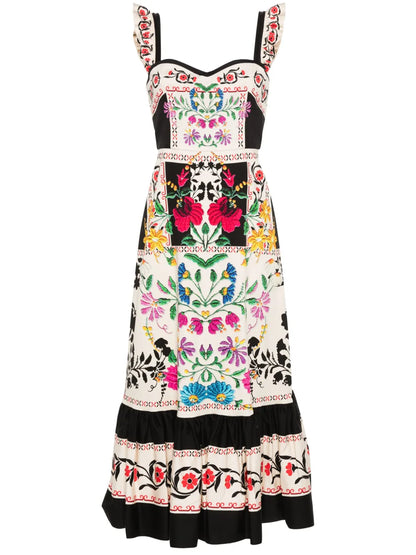Gingerbread Floral Maxi Dress